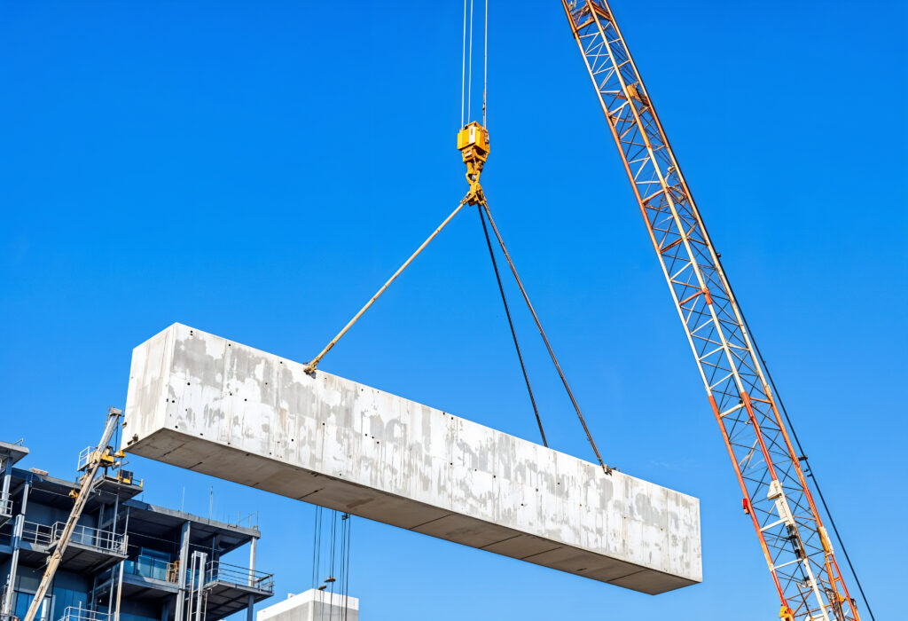 JKTS heavy lift team coordinating equipment receiving, staging, and crane placement on an active project site